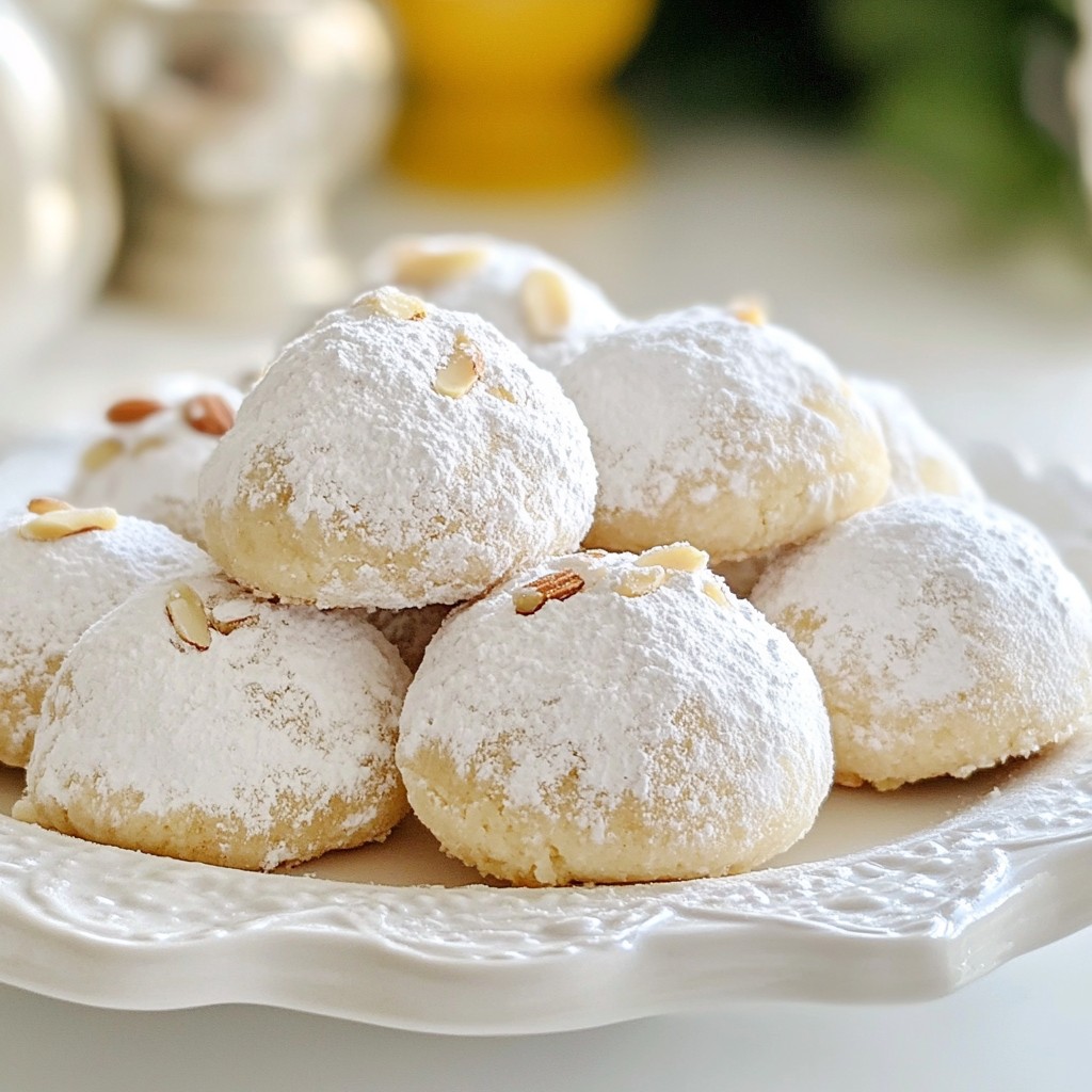 Festive Dessert Snowball Cookies with Almonds Joy