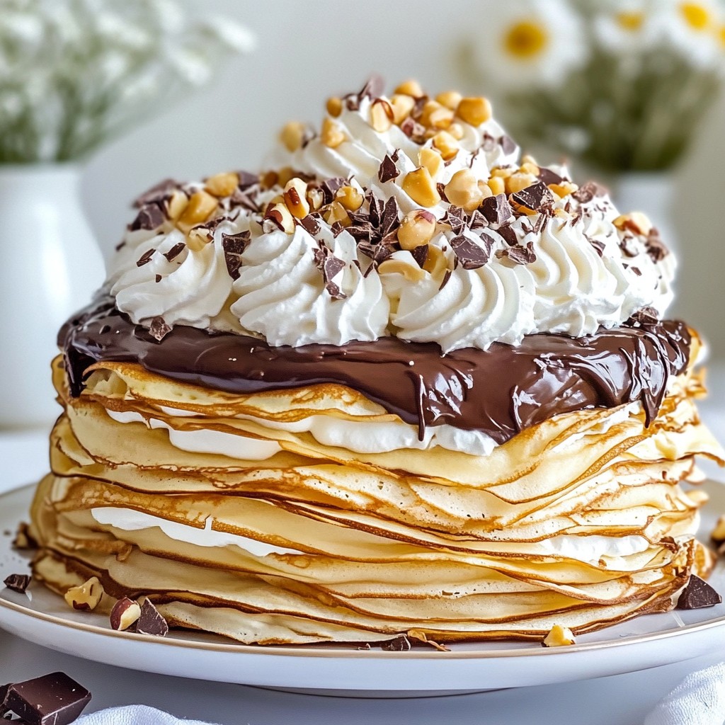 Chocolate Hazelnut Crepe Cake Rich and Decadent Dessert