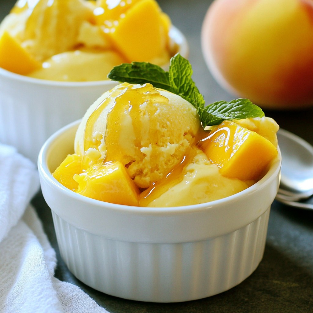 Peach Mango Frozen Yogurt Deliciously Refreshing Treat