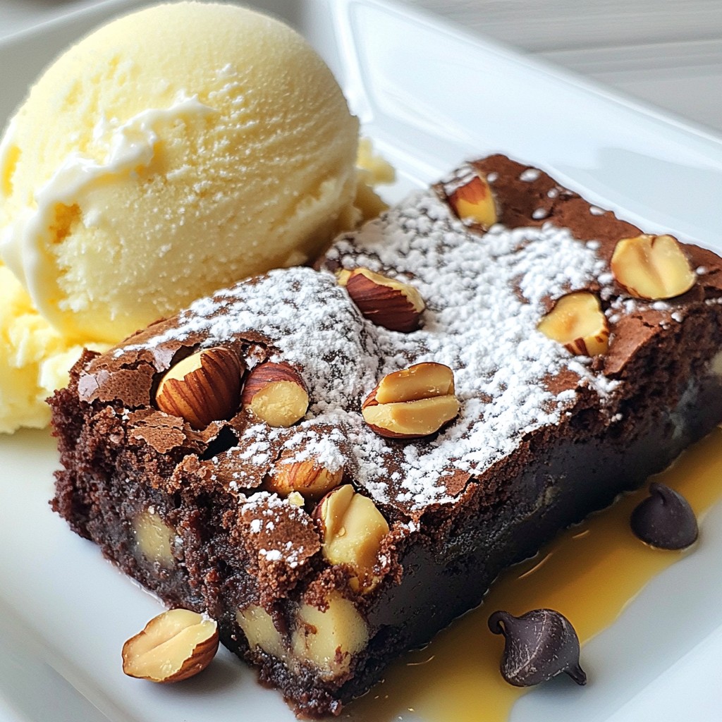 Rich Dessert Hazelnut Mocha Brownies Delightful Treat