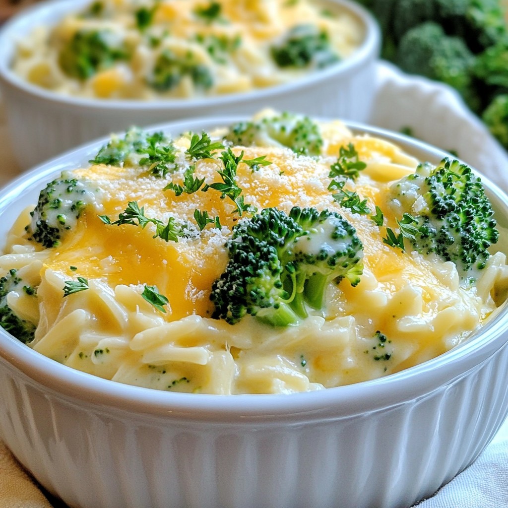 Creamy Broccoli Cheddar Orzo Simple and Flavorful Meal