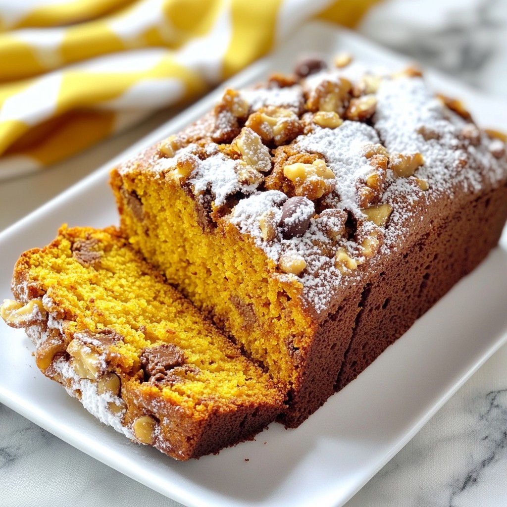 Chocolate Chip Pumpkin Bread Soft and Flavorful Slice