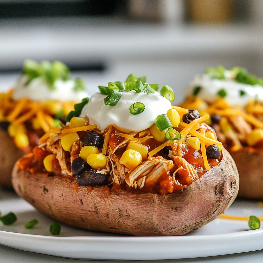 BBQ Chicken Stuffed Sweet Potatoes Flavorful Delight