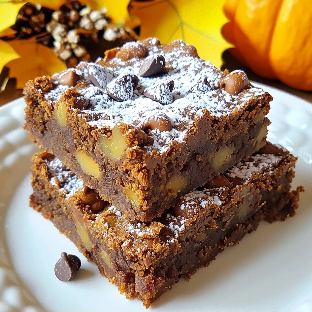 Gooey Sweet Pumpkin Spice Brownie Bars Delightful Treat