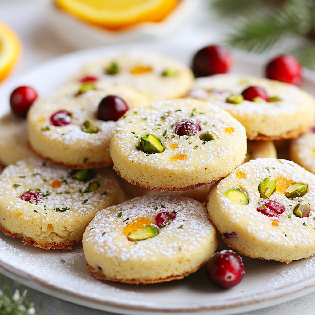 Festive Baking Cranberry Pistachio Shortbread Cookies Delight