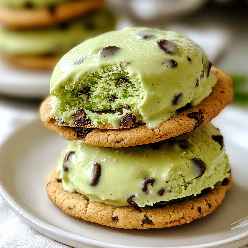 Mint Chocolate Chip Ice Cream Sandwiches Delightful Treat