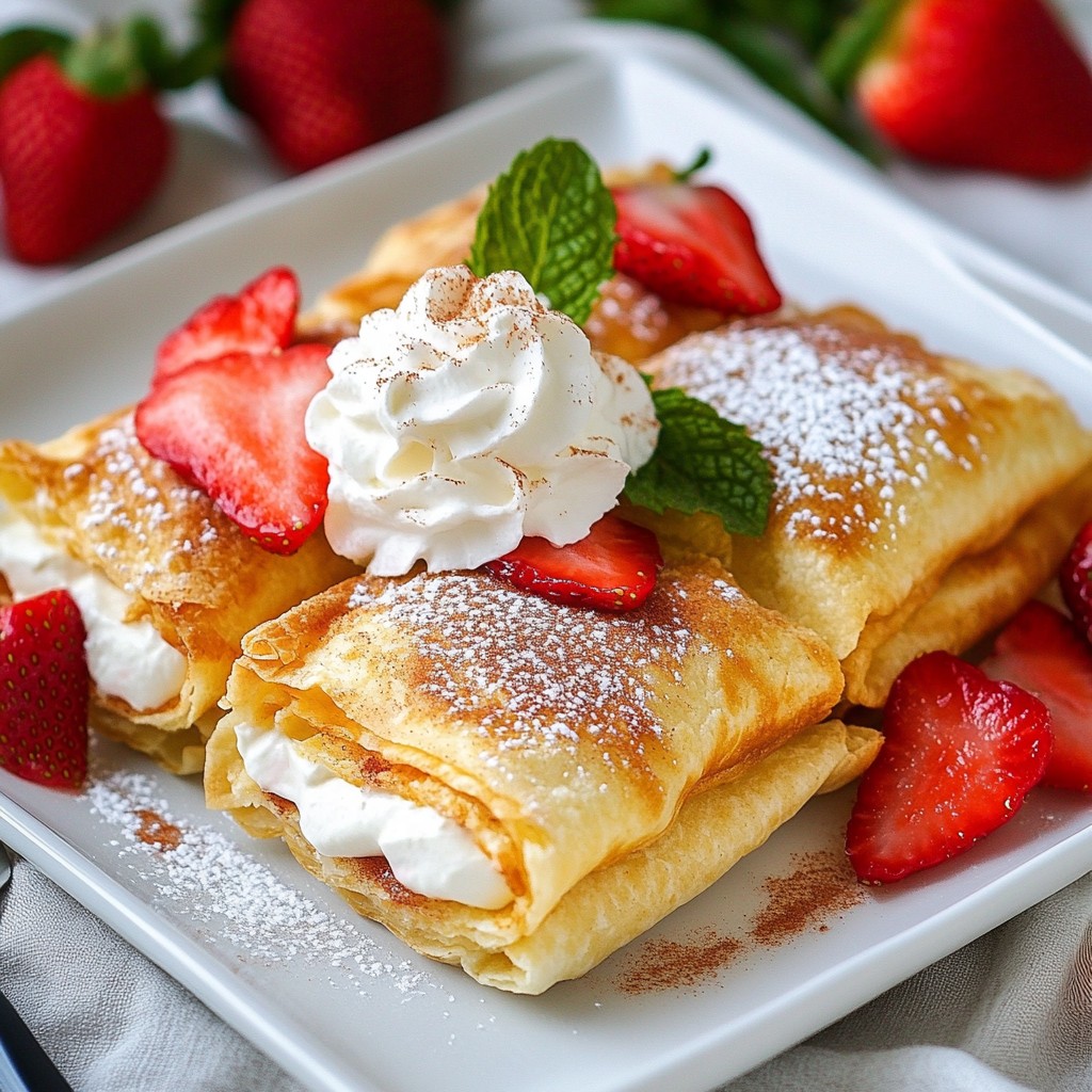 Strawberry Cheesecake Chimichangas Tasty Dessert Treat