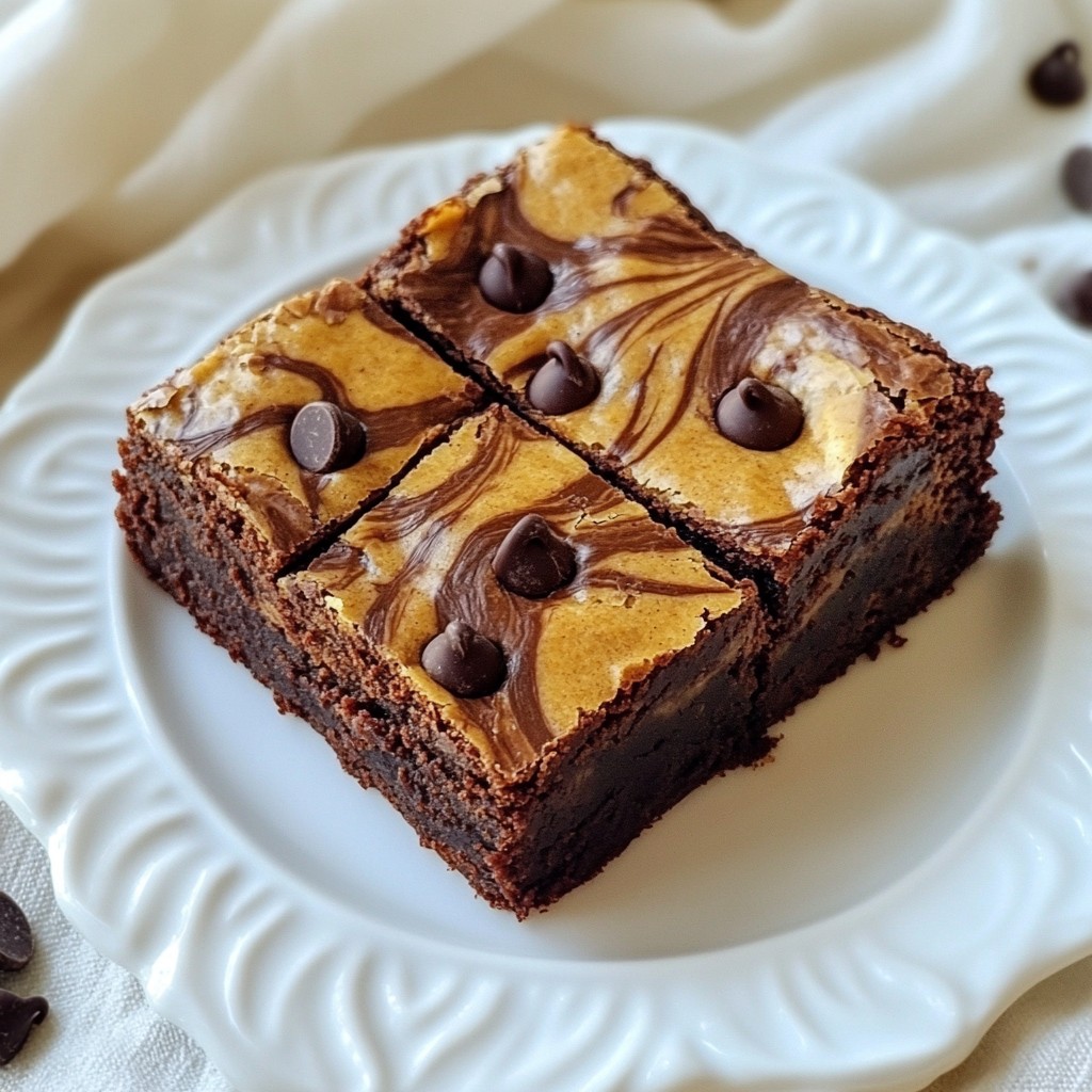 Fudgy Sweet Peanut Butter Swirl Brownies Delight