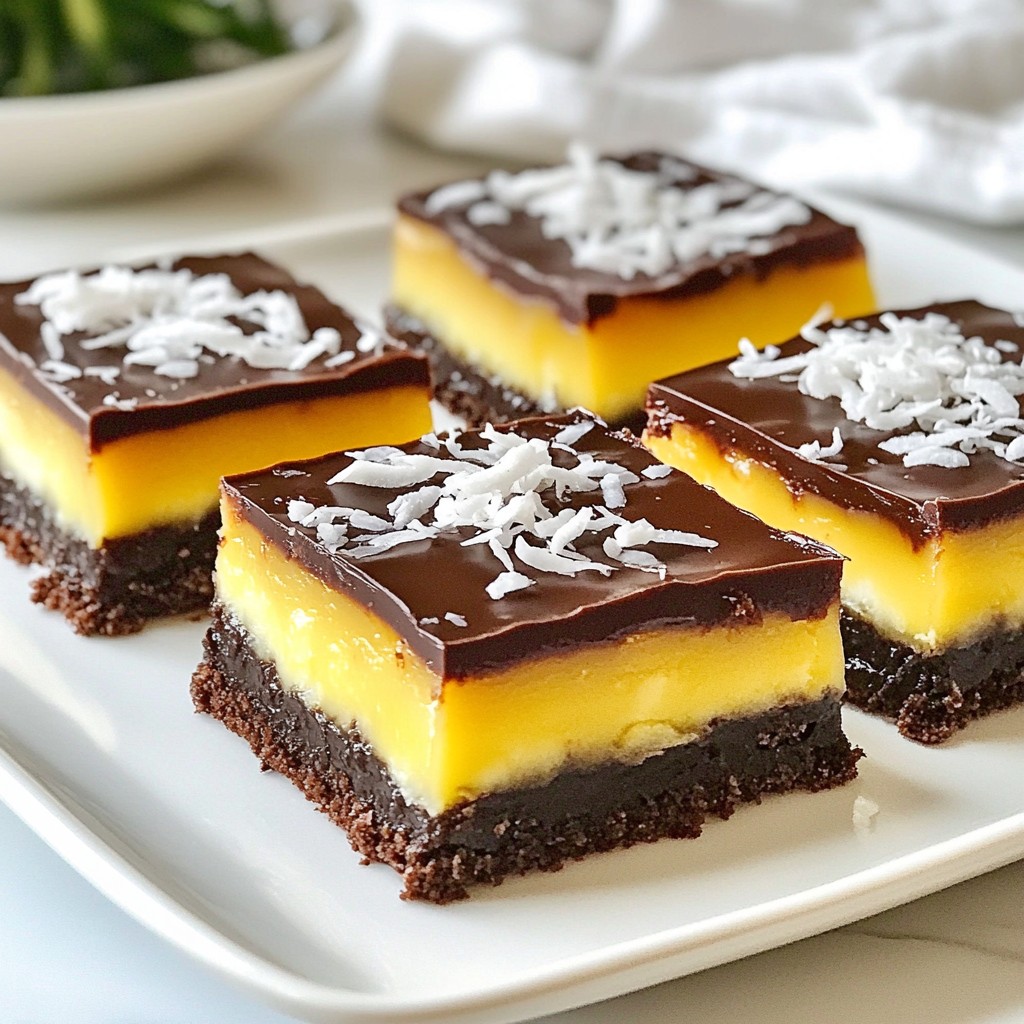 Fudgy Sweet Coconut Caramel Bars Delightful Treat