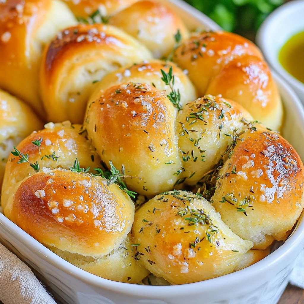 Herb Garlic Knotted Rolls Soft and Savory Delight