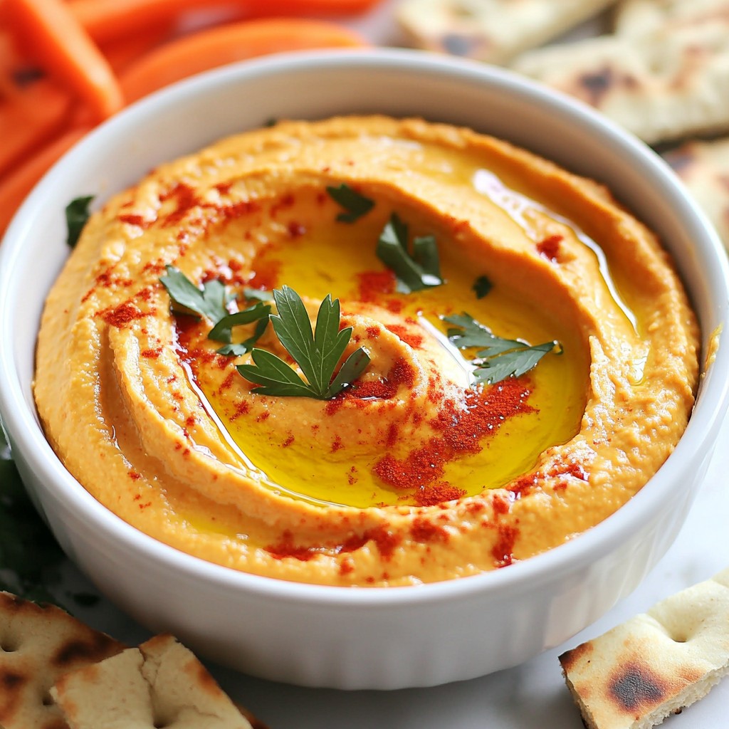 Roasted Red Pepper Hummus Flavorful and Creamy Dip