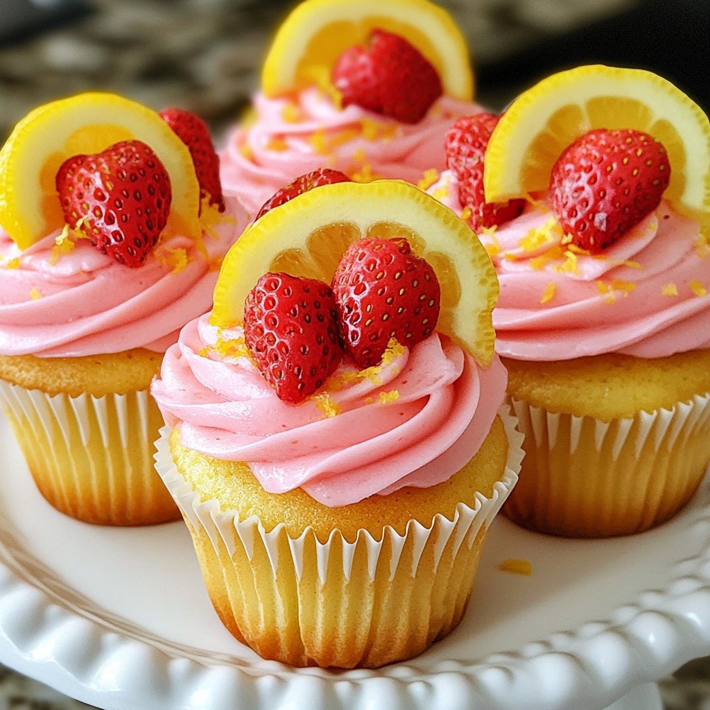 Strawberry Lemonade Cupcakes Refreshing Delightful Treat
