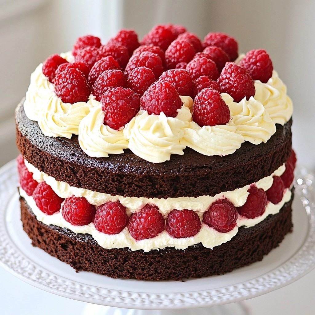 Moist Baking Chocolate Raspberry Cream Cake Delight