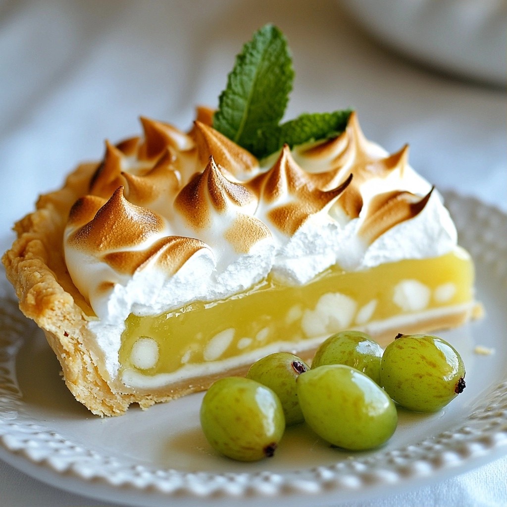Classic Baking Gooseberry Meringue Pie Delight
