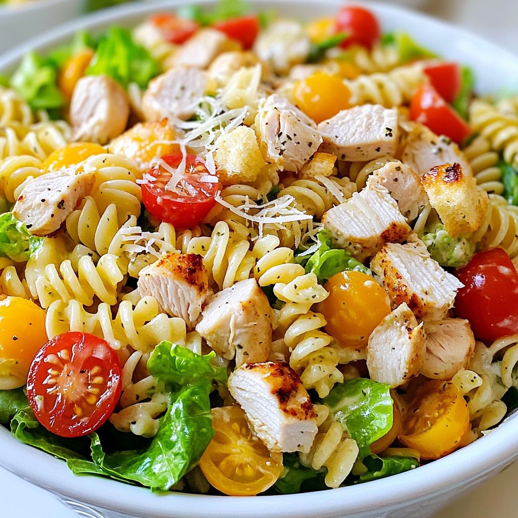 Chicken Caesar Pasta Salad Simple and Flavorful Dish
