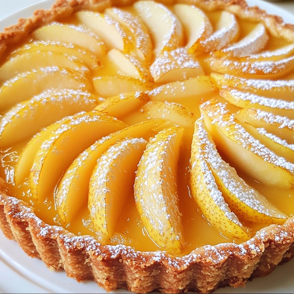 Classic Baking Pear Almond Tart with Vanilla Delight