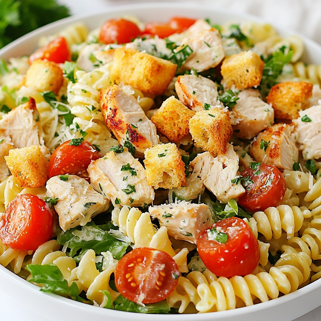 Chicken Caesar Pasta Salad Delicious and Simple Recipe