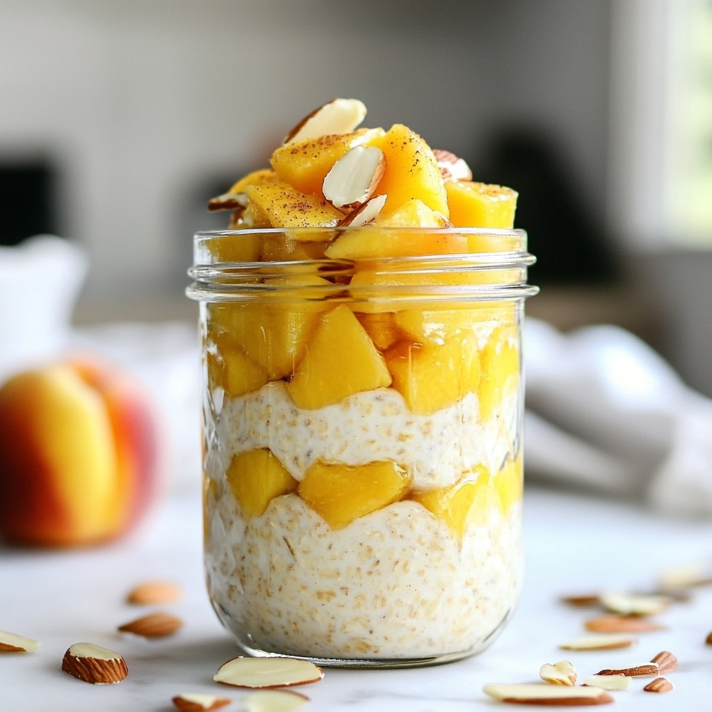 Peach Cobbler Overnight Oats Easy and Tasty Recipe