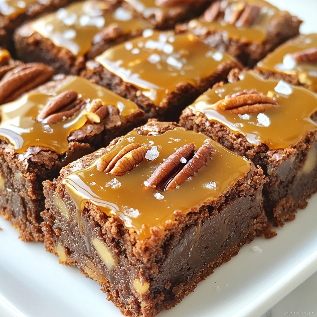 Rich Dessert Caramel Pecan Brownies Delightful Treat