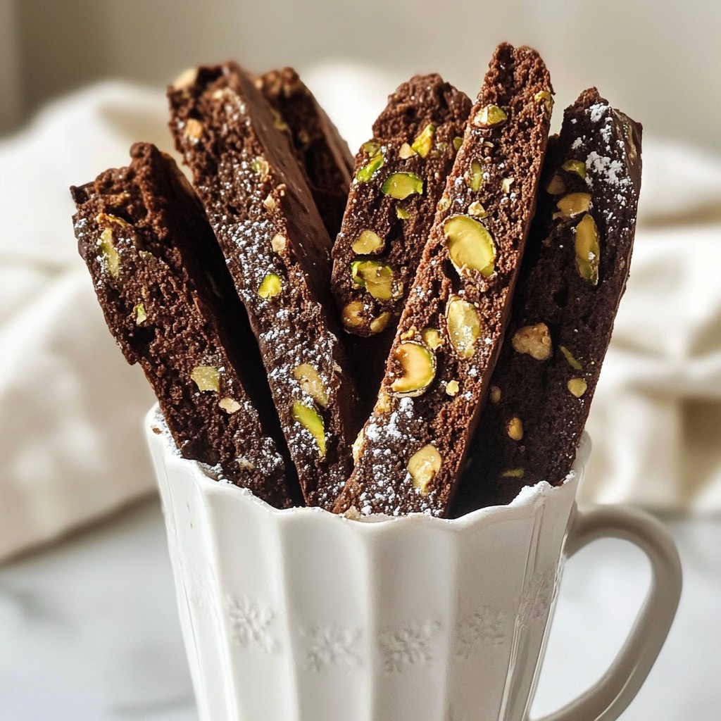 Crispy Dessert Chocolate Pistachio Biscotti Cookies Recipe
