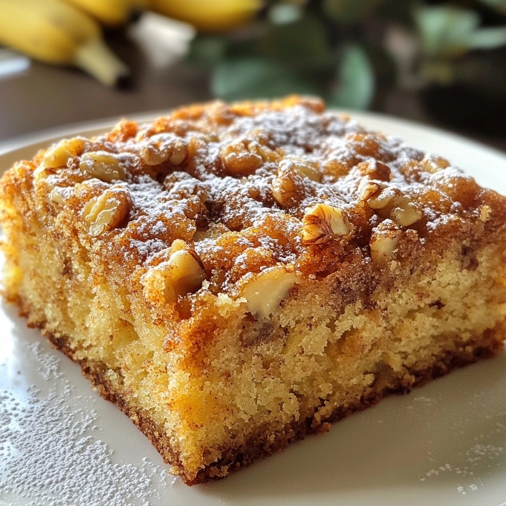 Moist Baking Banana Walnut Coffee Cake Delight