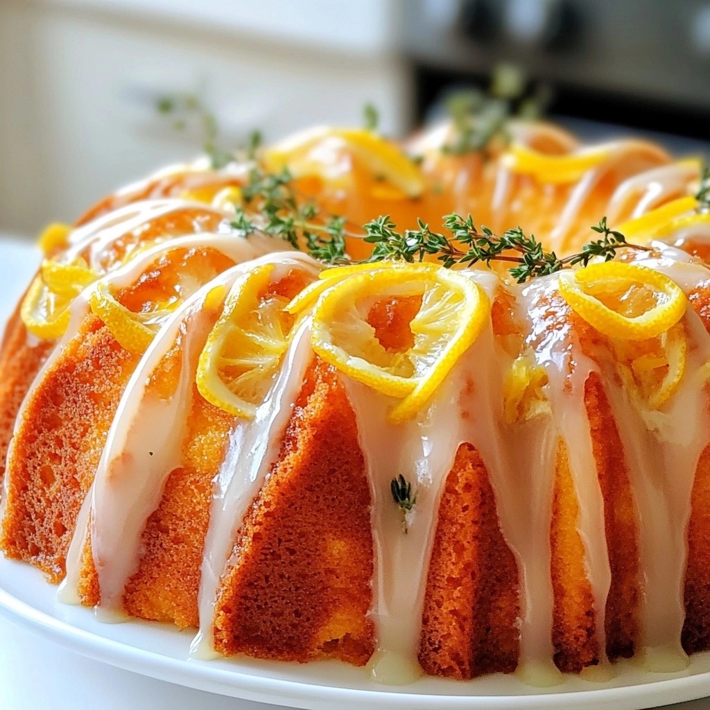 Fluffy Dessert Lemon Thyme Bundt Cake Delight