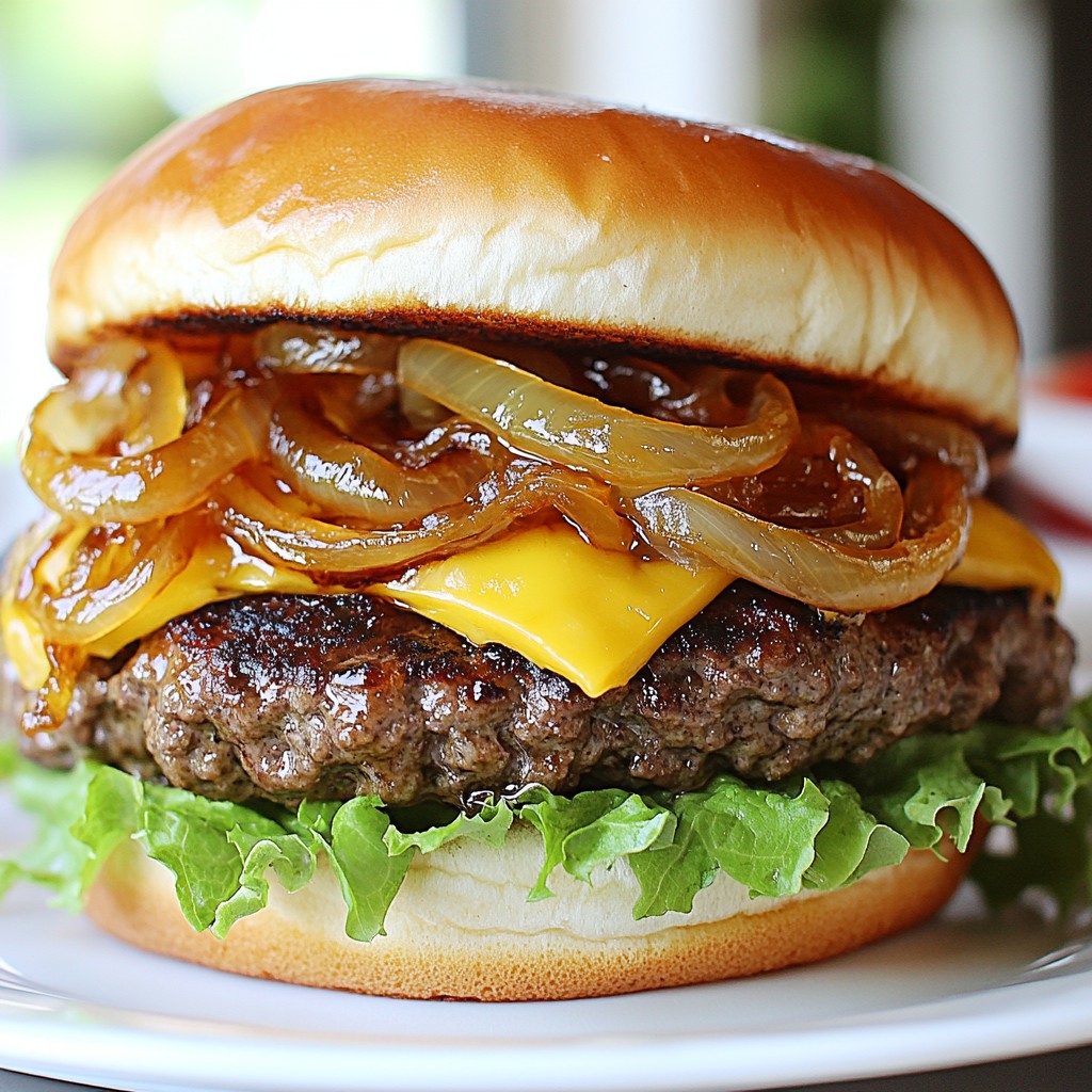 Caramelized Onion Swiss Burgers Flavorful and Savory Treat