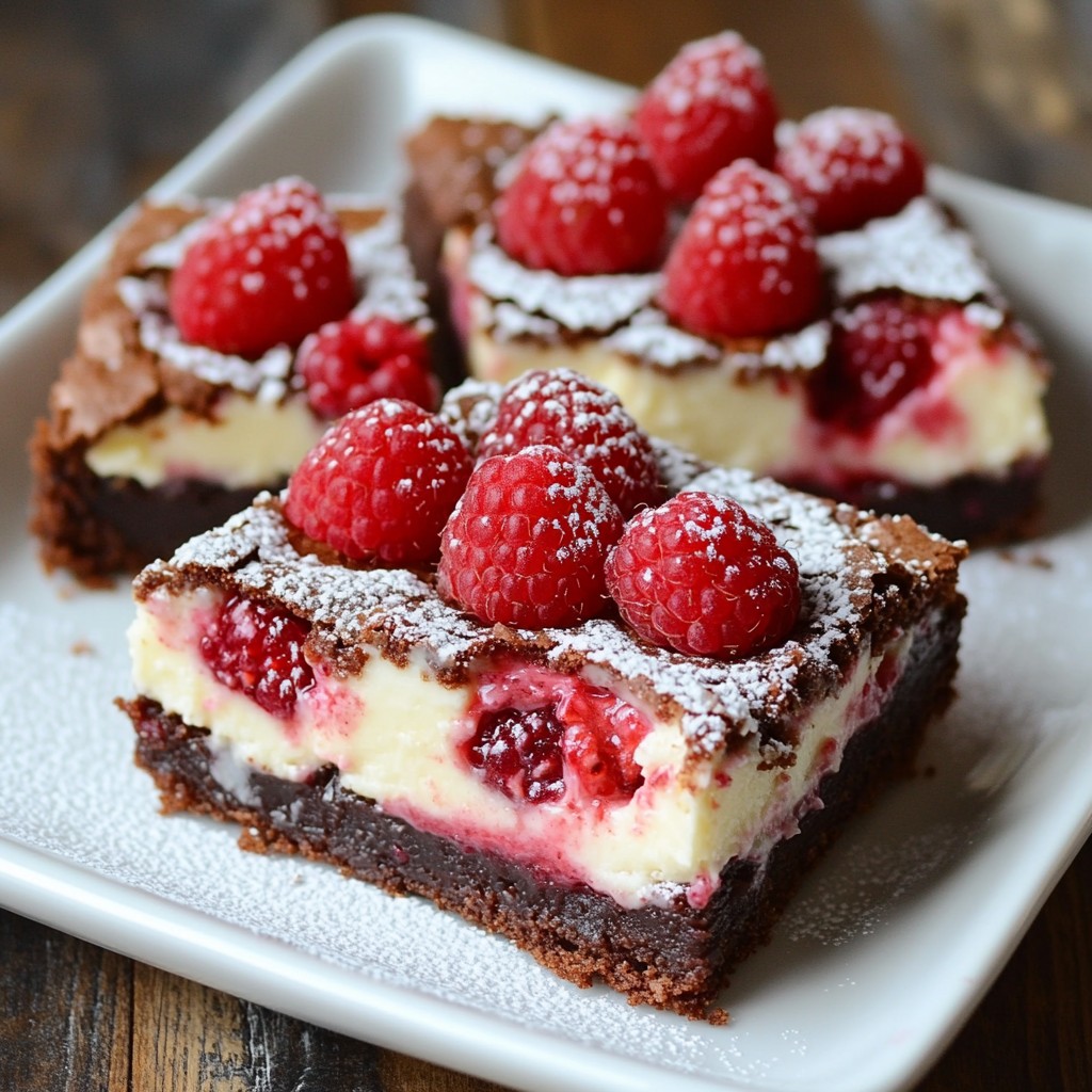 Gooey Dessert Raspberry Cheesecake Brownies Delight