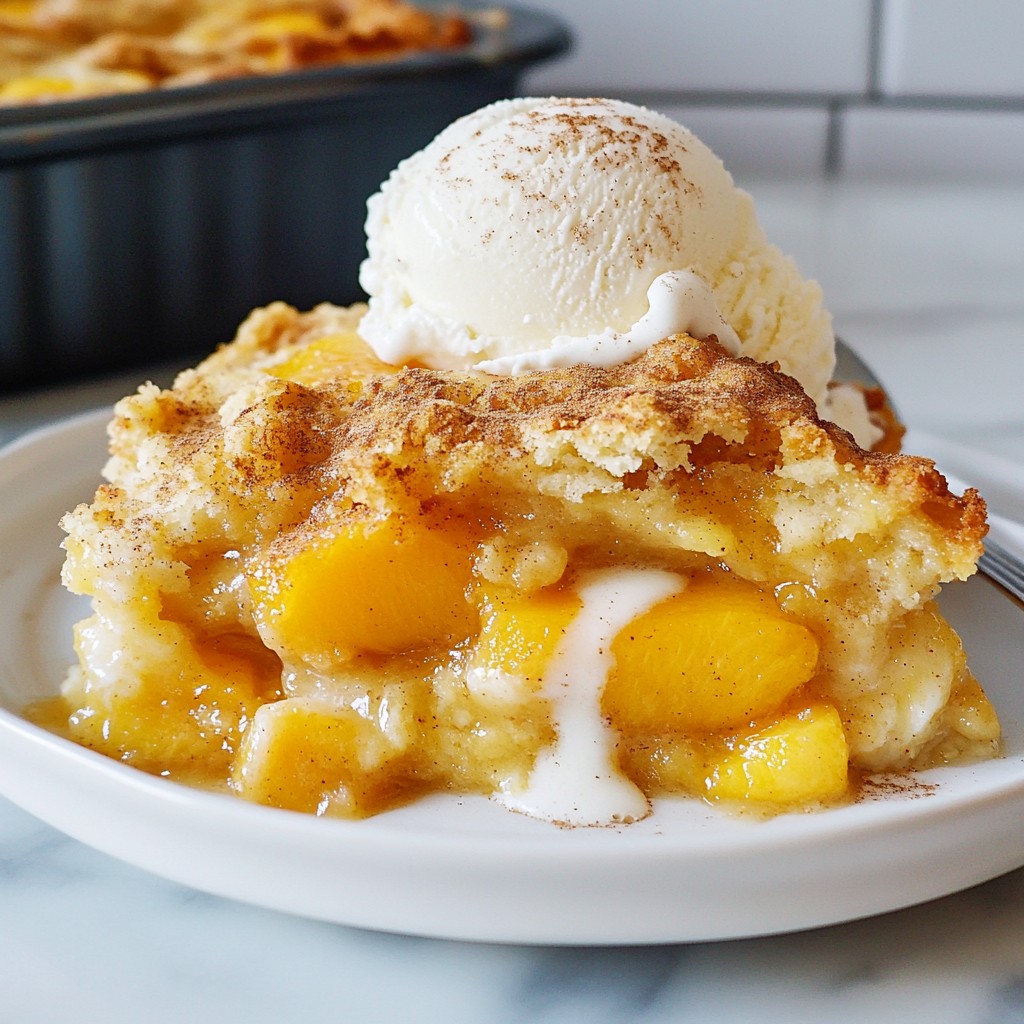 Peaches & Cream Cobbler Simple and Delicious Dessert