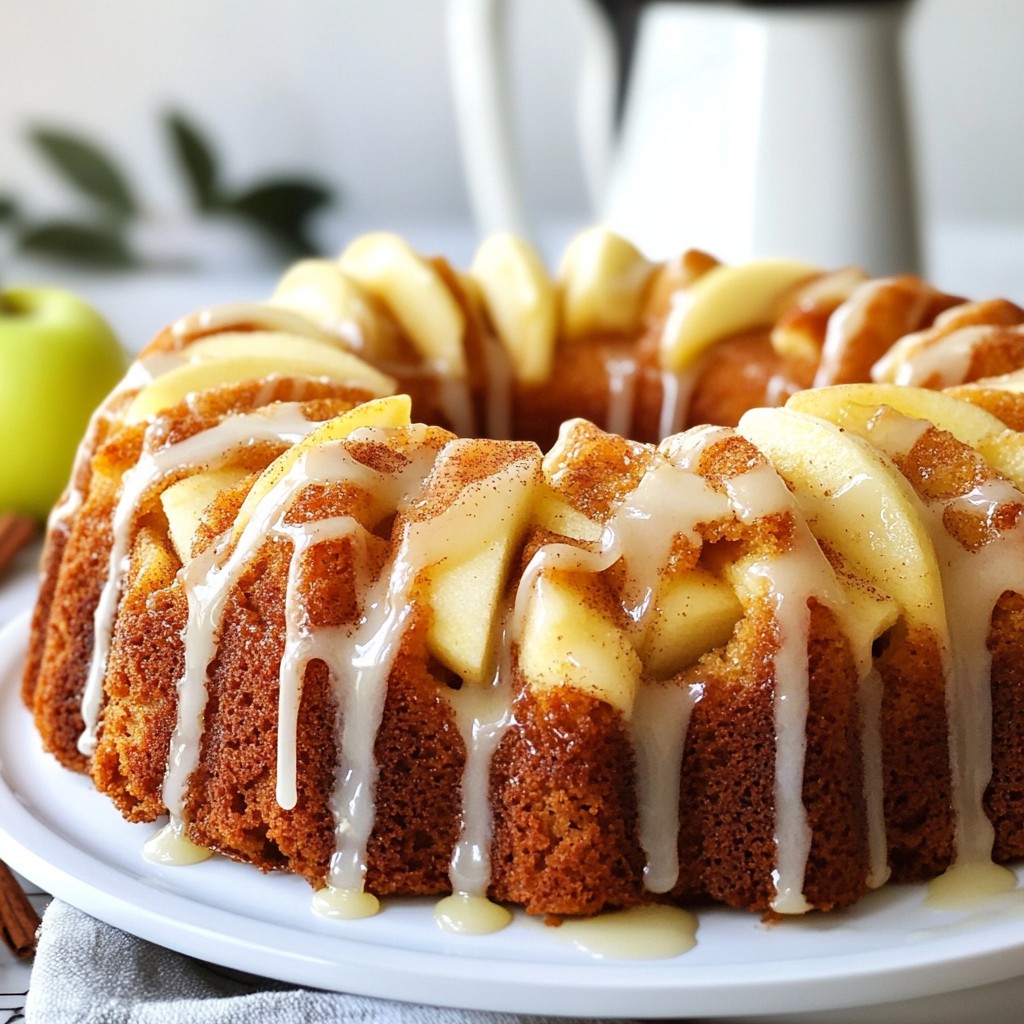 Fluffy Dessert Apple Cinnamon Cake with Maple Glaze