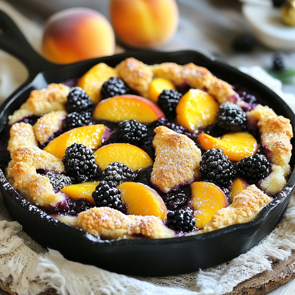 Blackberry Peach Cobbler Skillet Delightful Recipe