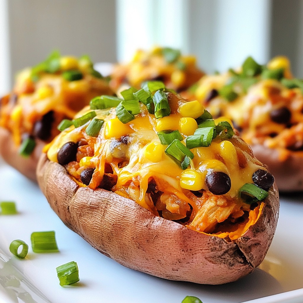 BBQ Chicken Stuffed Sweet Potatoes Flavorful Delight