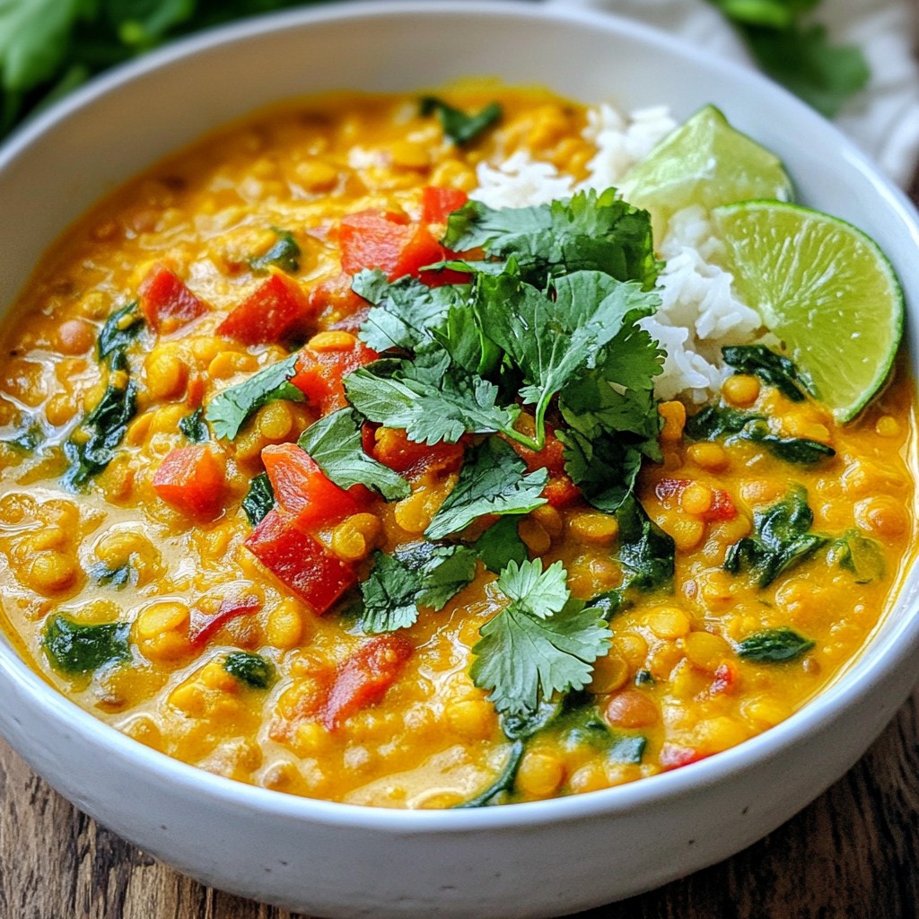 Creamy Coconut Lentil Curry Flavorful Vegetarian Dish