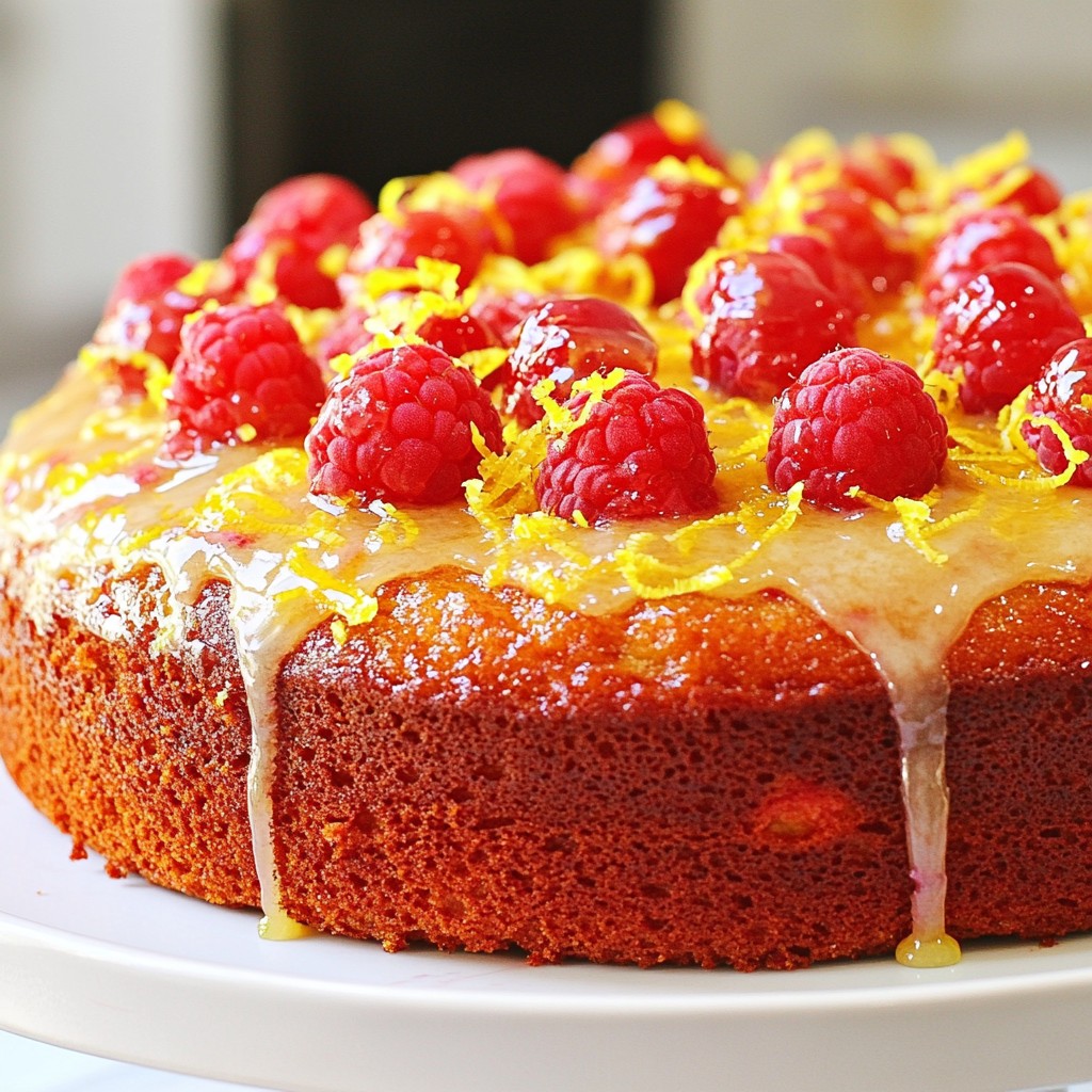 Moist Dessert Lemon Raspberry Drizzle Cake Delight