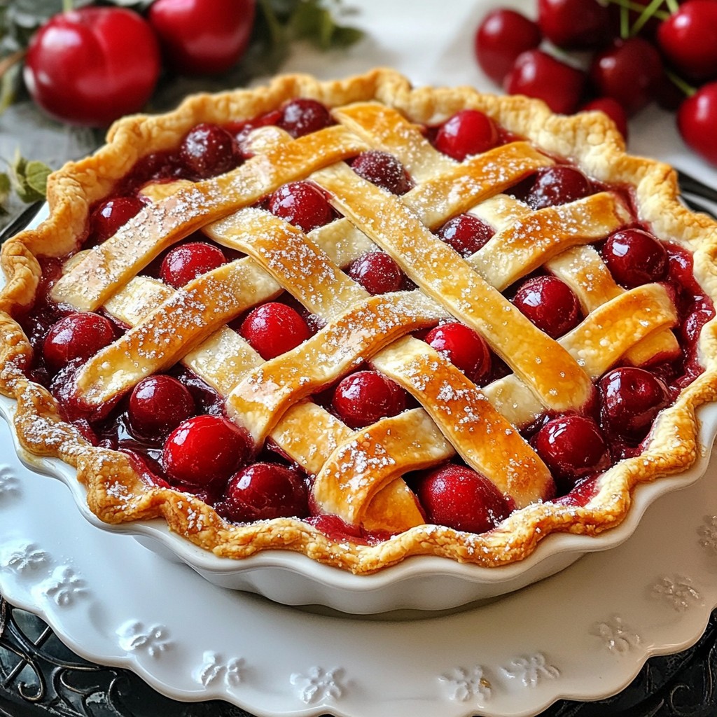 Classic Sweet Cherry Lattice Top Pie Delightful Dessert