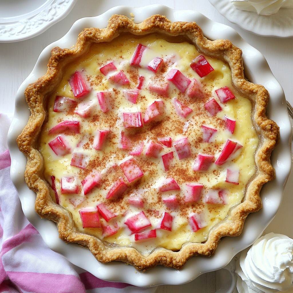 Classic Baking Rhubarb Custard Pie Delightful Treat