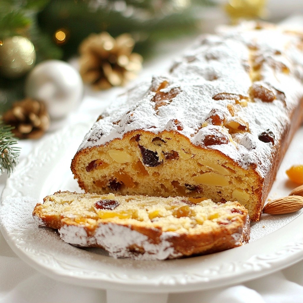 Festive Baking Stollen with Marzipan Filling Delight