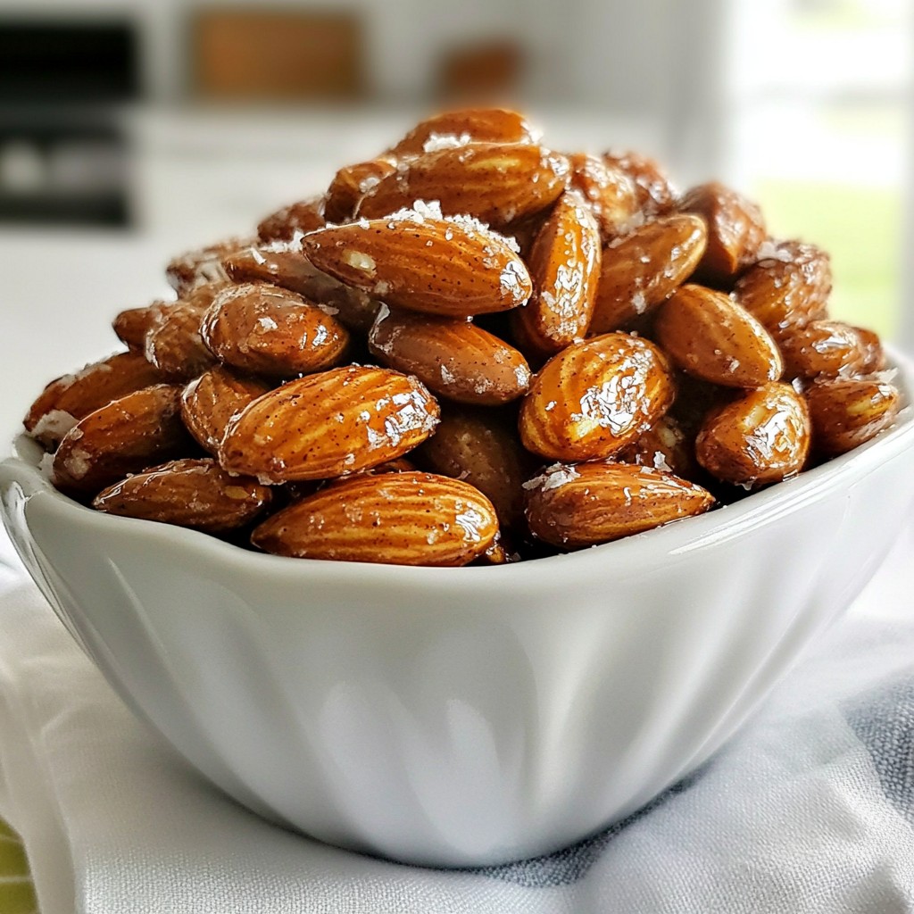 Maple Cinnamon Roasted Almonds Easy Snack Recipe