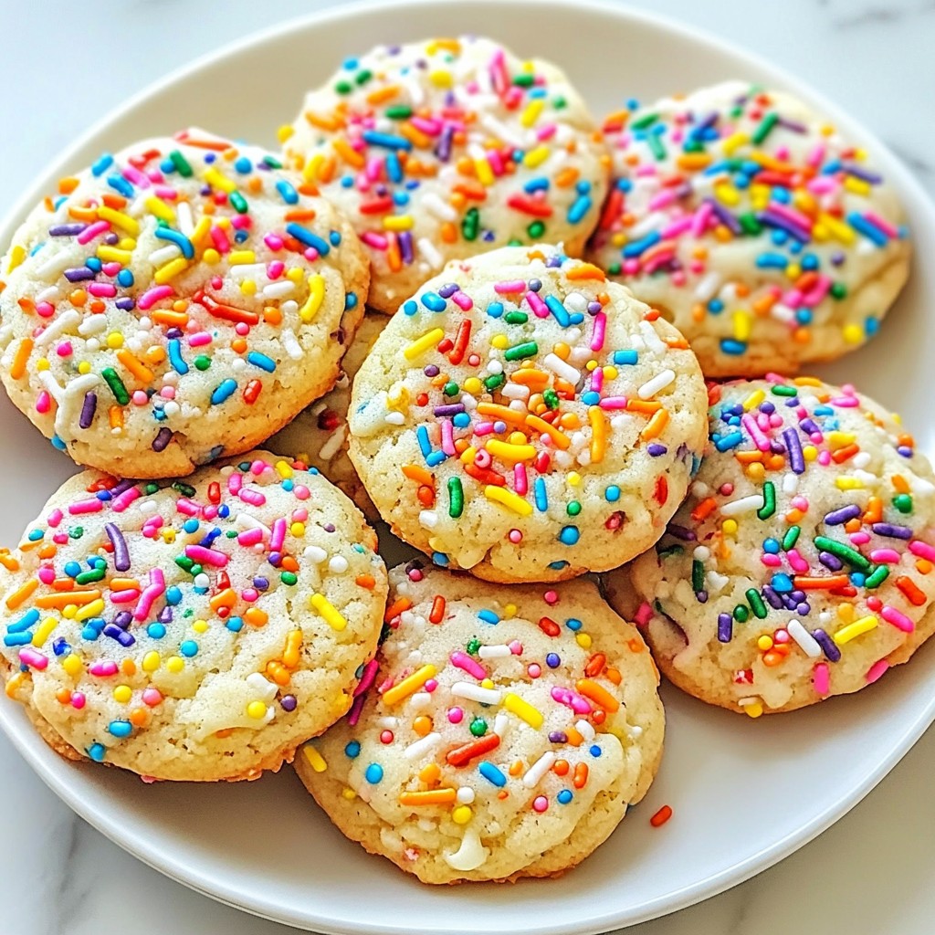 Rainbow Sprinkle Birthday Cake Cookies Delightful Treat