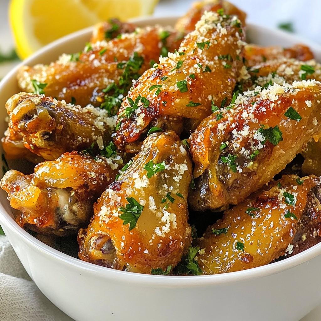 Garlic Parmesan Air Fryer Wings Savory and Crispy Dish