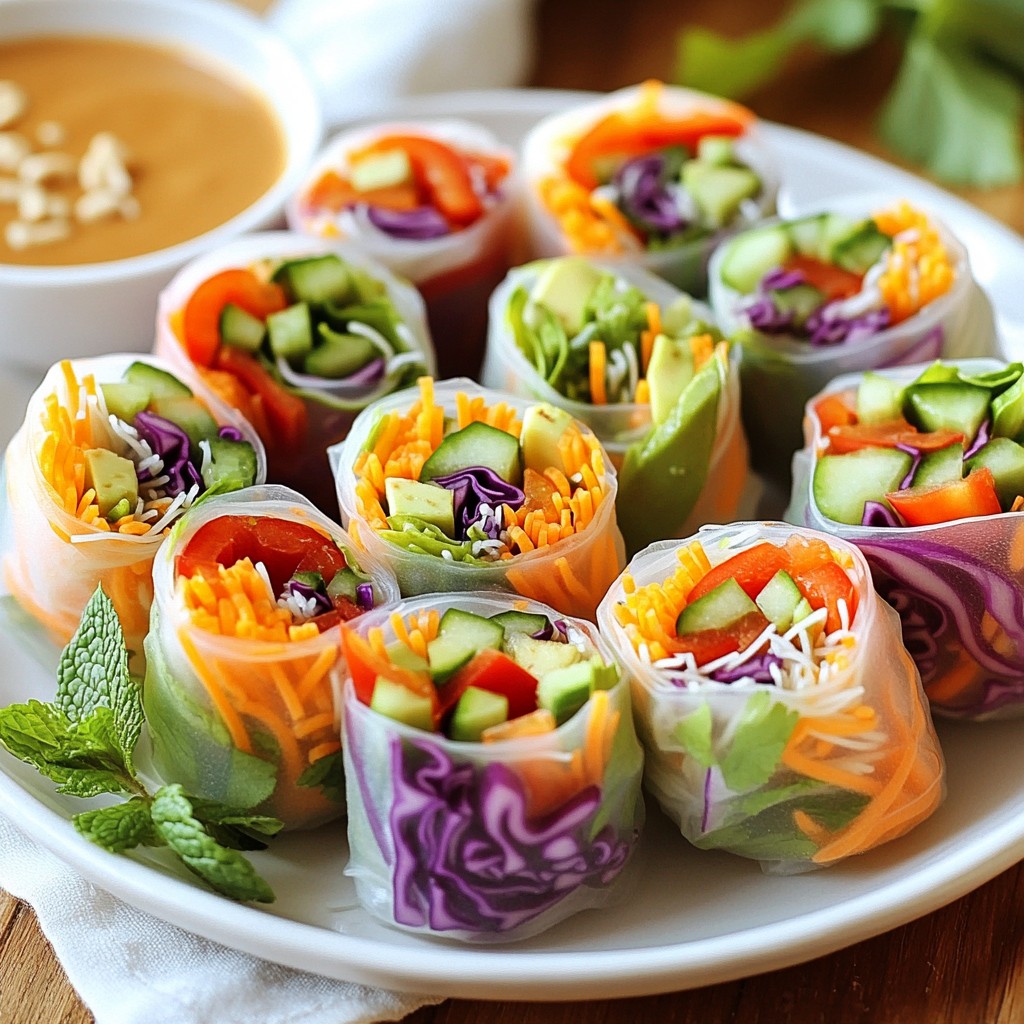 Rainbow Veggie Spring Rolls Fresh and Colorful Delight