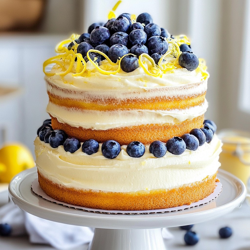 Fluffy Cake Lemon Blueberry Layer Cake Delight