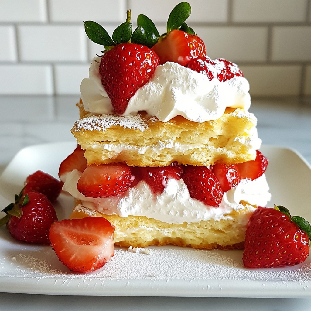 Fluffy Dessert Strawberry Shortcake with Whipped Cream