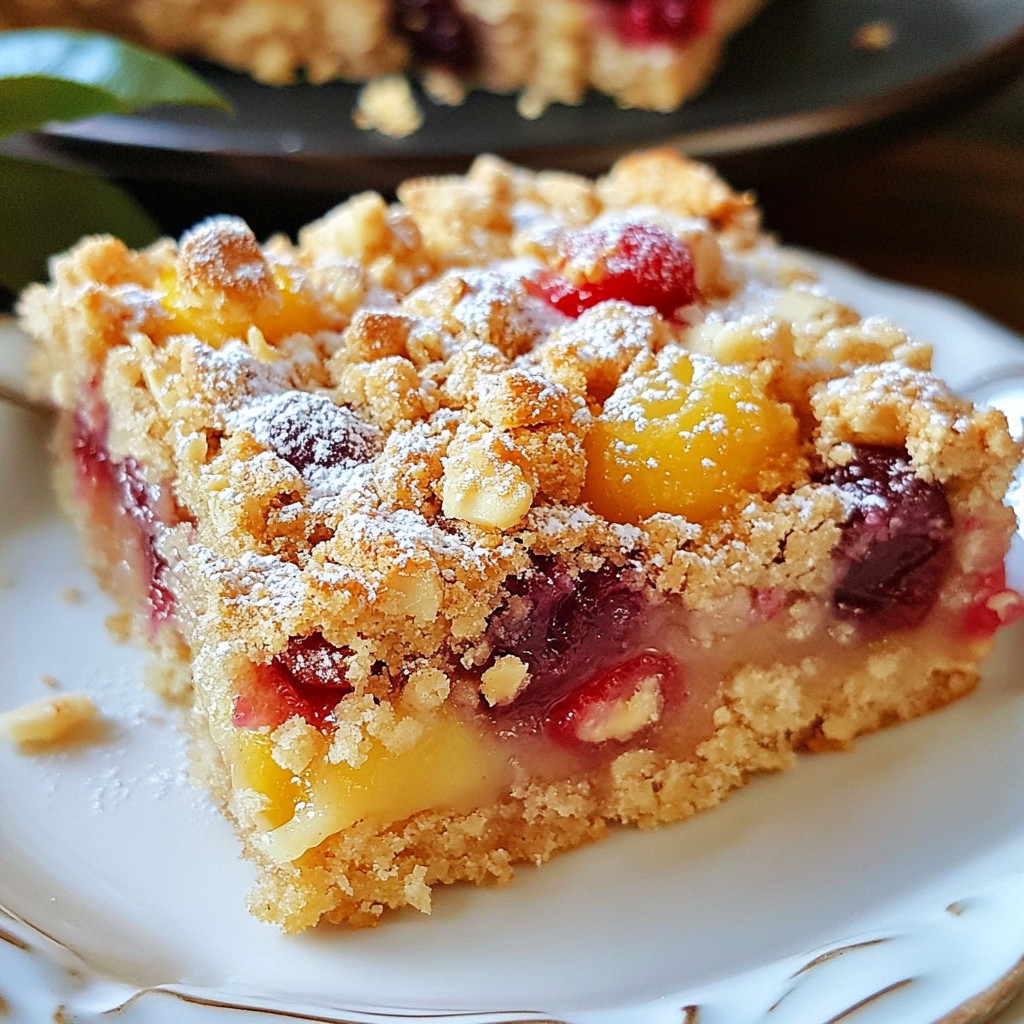 Cherry Almond Crumble Bars Tasty Sweet Treat Recipe