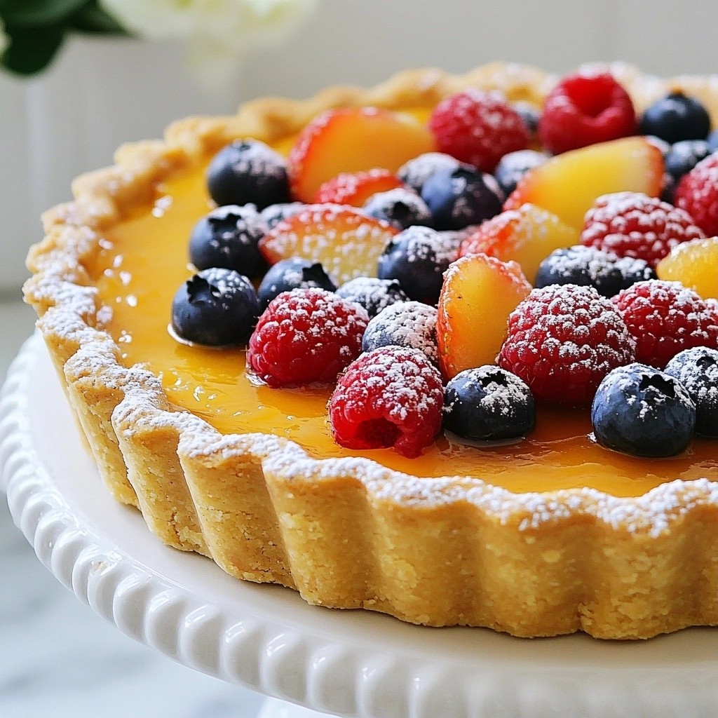 Classic Baking Apricot Berry Tart with Almond Crust Delight