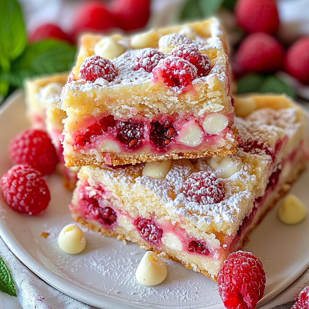 Chewy Dessert Raspberry White Chocolate Bars Delight