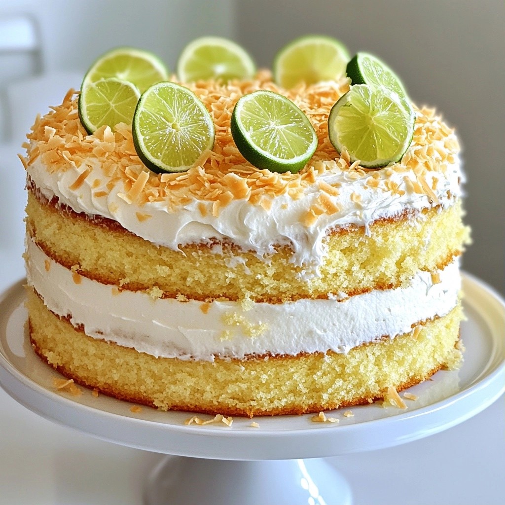 Fluffy Desserts Coconut Lime Layer Cake Recipe