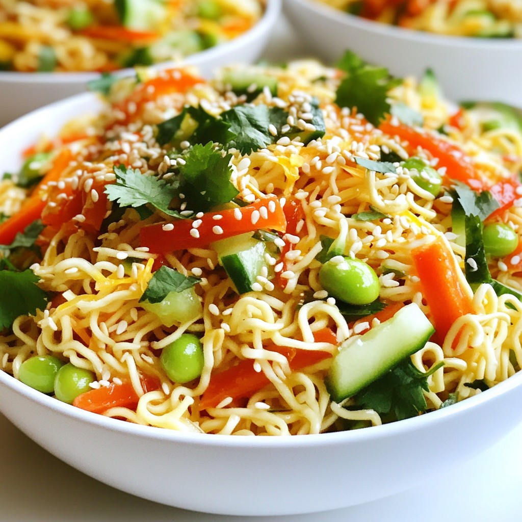 Sesame Ginger Ramen Noodle Salad Fresh and Crunchy Dish