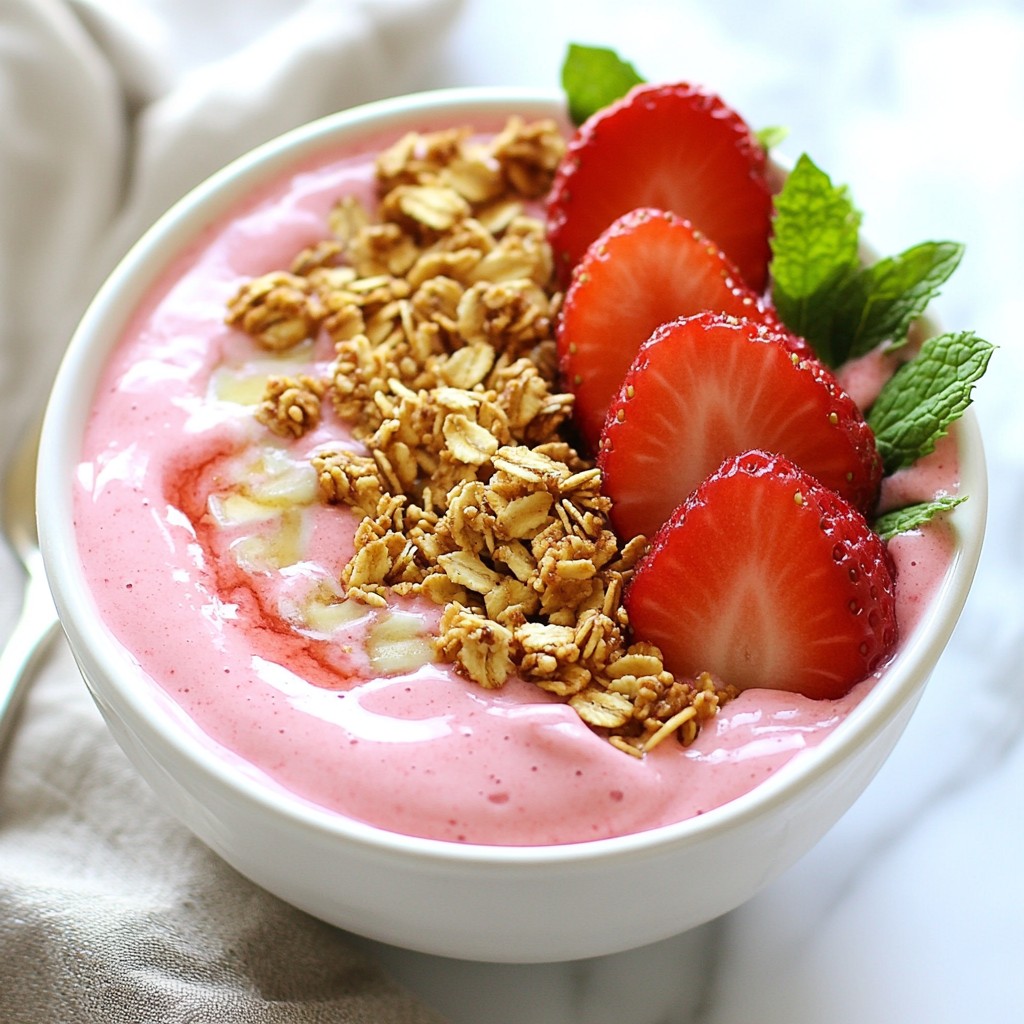 Strawberry Cheesecake Smoothie Bowl Delight Recipe