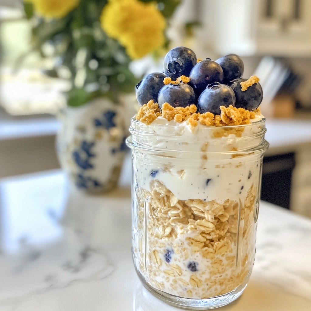 Blueberry Cheesecake Overnight Oats Creamy Delight